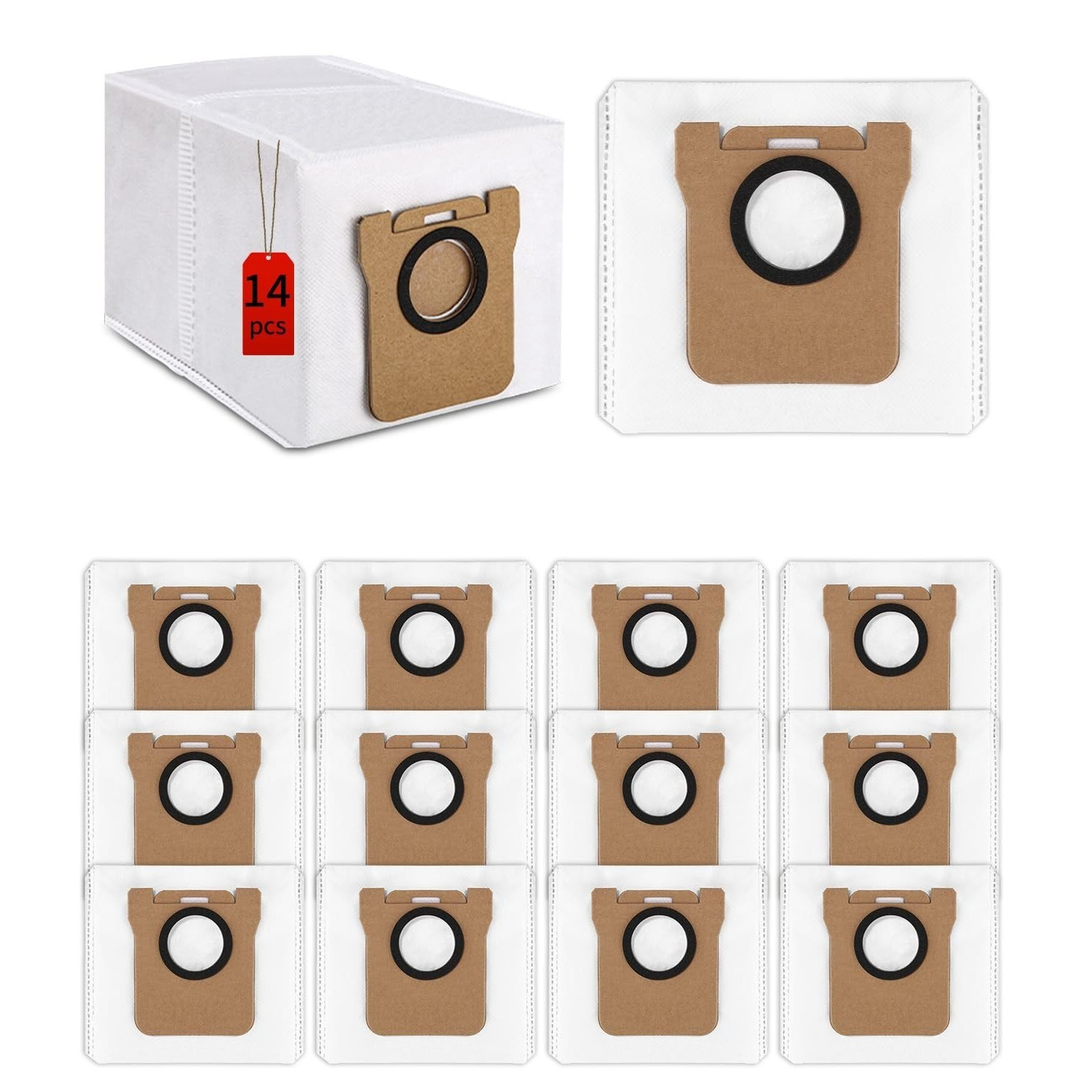 Image of Pack Of 14 Vacuum Cleaner Bags Accessories For L10s Ultra / L10 Ultra / L20 Ultra / Xiaomi X10+ / X20+, 2.5l Large Capacity
