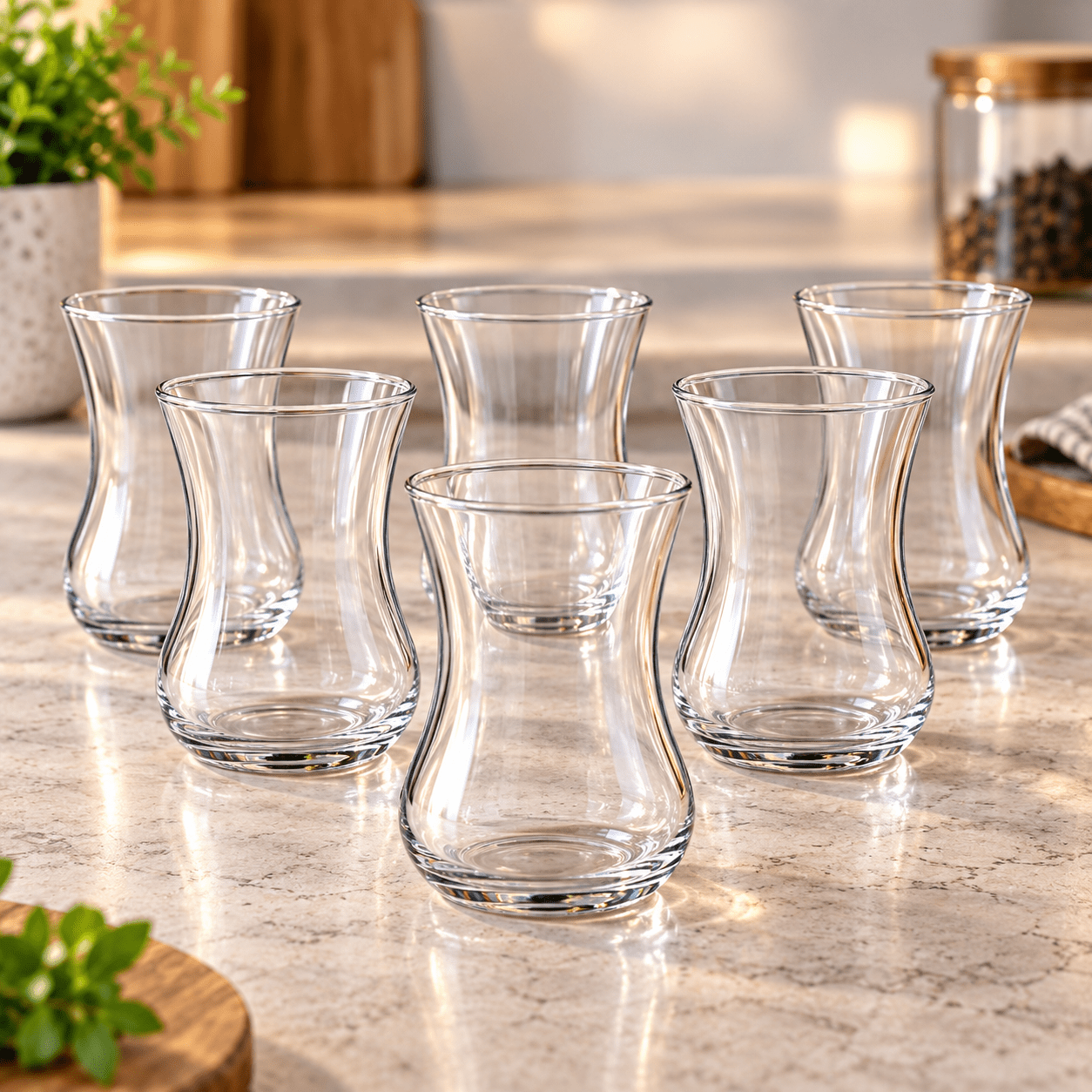 TEMU 6pcs 140ml Glass Tea Tumblers | Clear Turkish Tea Glasses | Traditional Tea Cups | Elegant Glass Drinkware Set For Tea & Hot Drinks