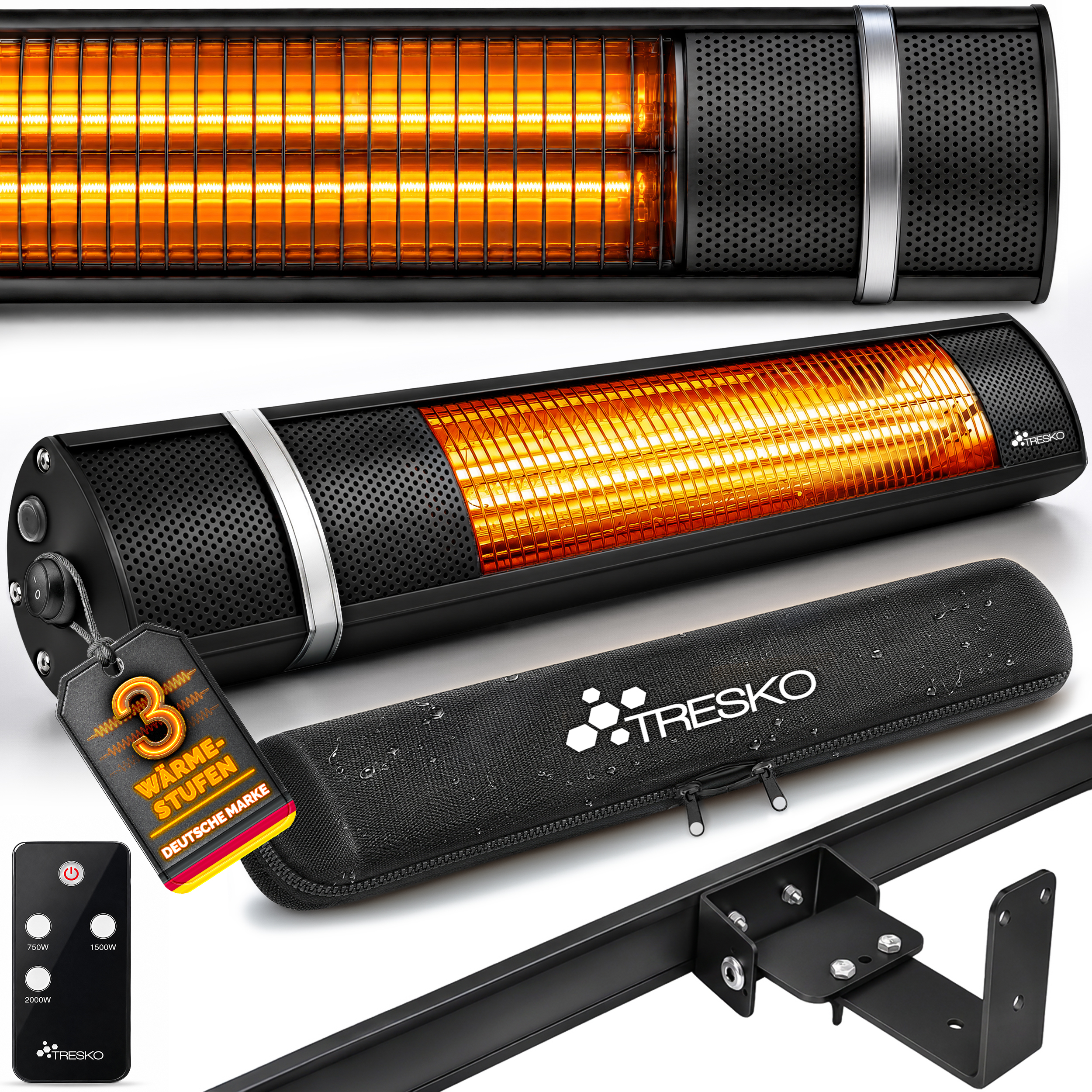 Image of Tresko 2000w Infrared Heater Wall Patio Heater Heat Radiator