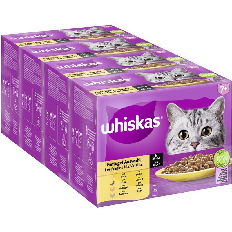 Whiskas® Pouch Multipack 7+ Poultry In Sauce 4 X 12 X 85g