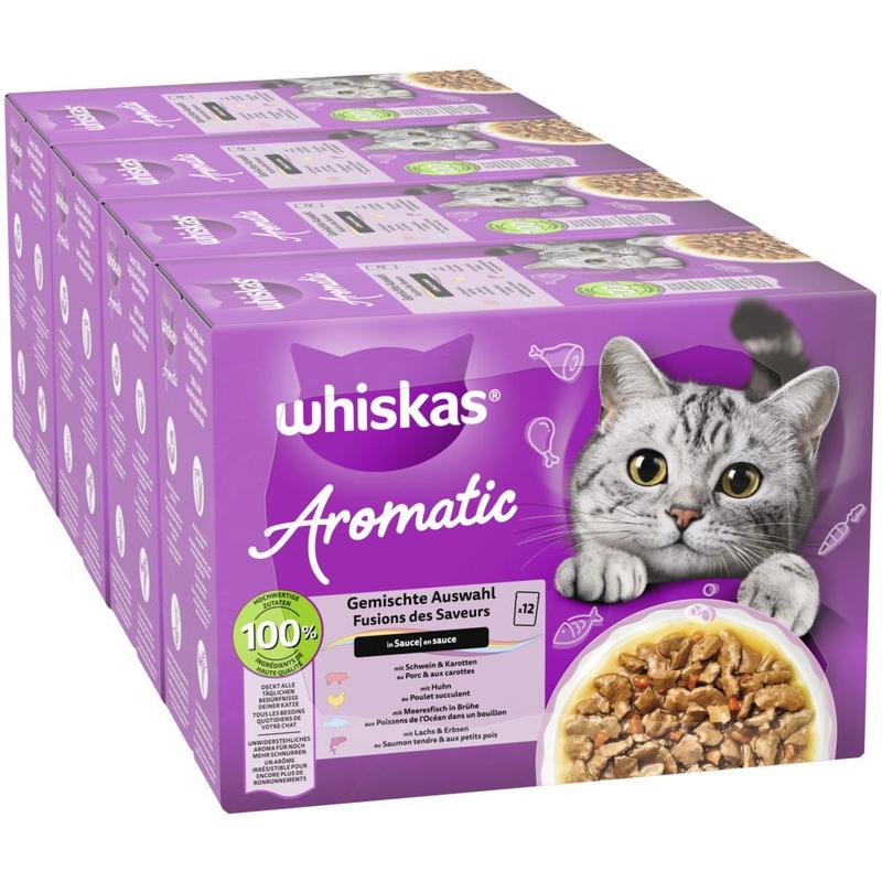 Image of Whiskas® Portion Pouches Multipack Aromatic Mixed Assortment 4 X 12 X 85g