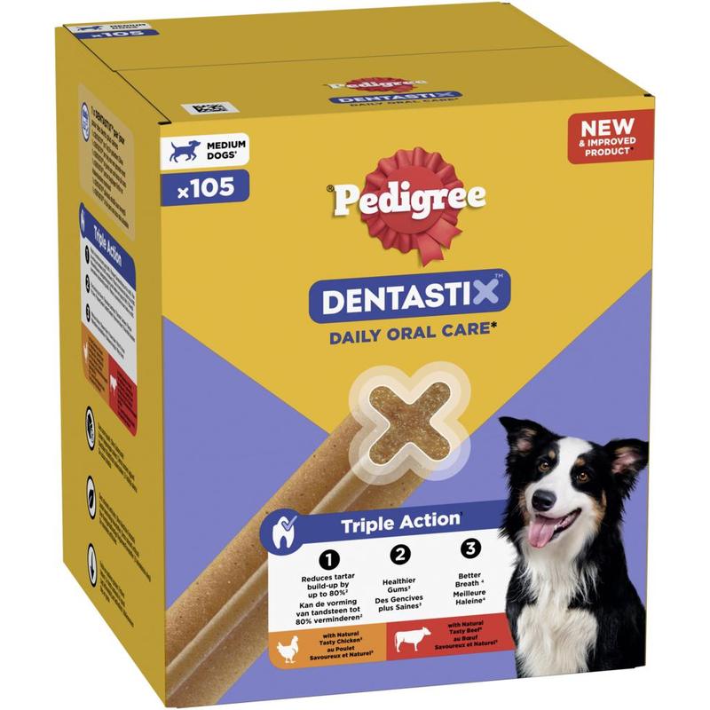 Pedigree® ™ Daily Oral Care Medium-sized Dogs Mega Pack 105pcs