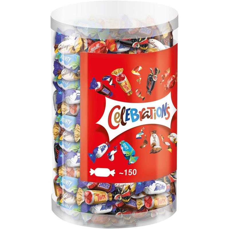 Image of Celebrations Party Mix 1435g (1 Pack) Mini Chocolate Bars: Mars, Snickers, Twix, Bounty, Milky Way