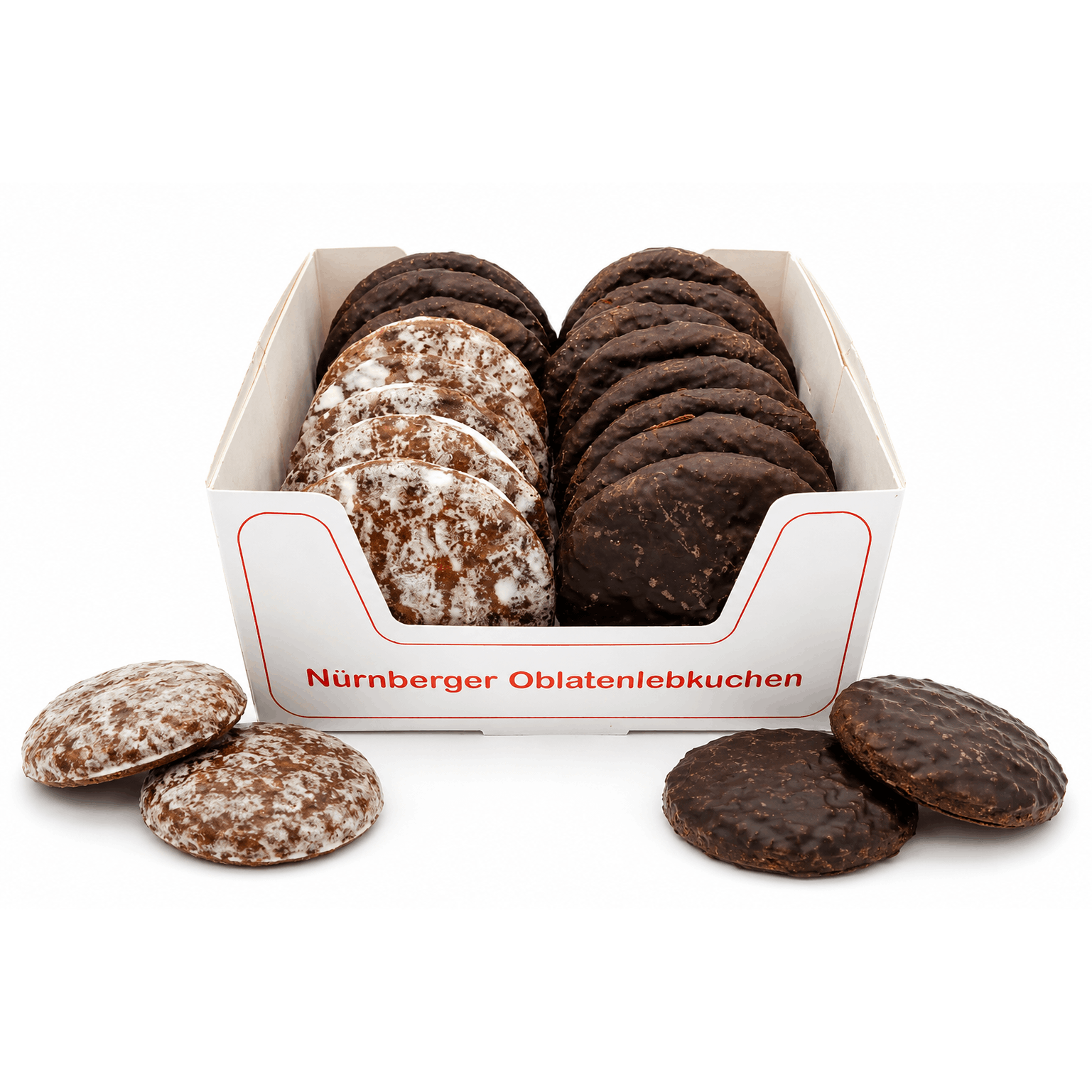 Image of 500g Broken White - Glazed And Chocolate-coated Wafer Lebkuchen Broken Pieces