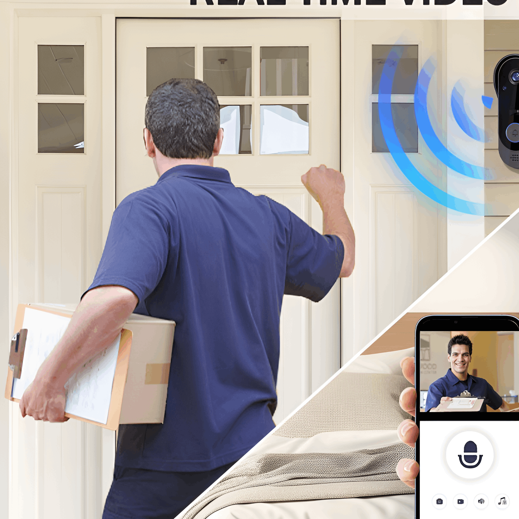 TEMU Video Doorbell Camera Wireless, 1080p Smart Wireless Doorbell Camera With Chime 3000mah Battery | Wireless Hd Camera, 2-way Audio, Night Vision,