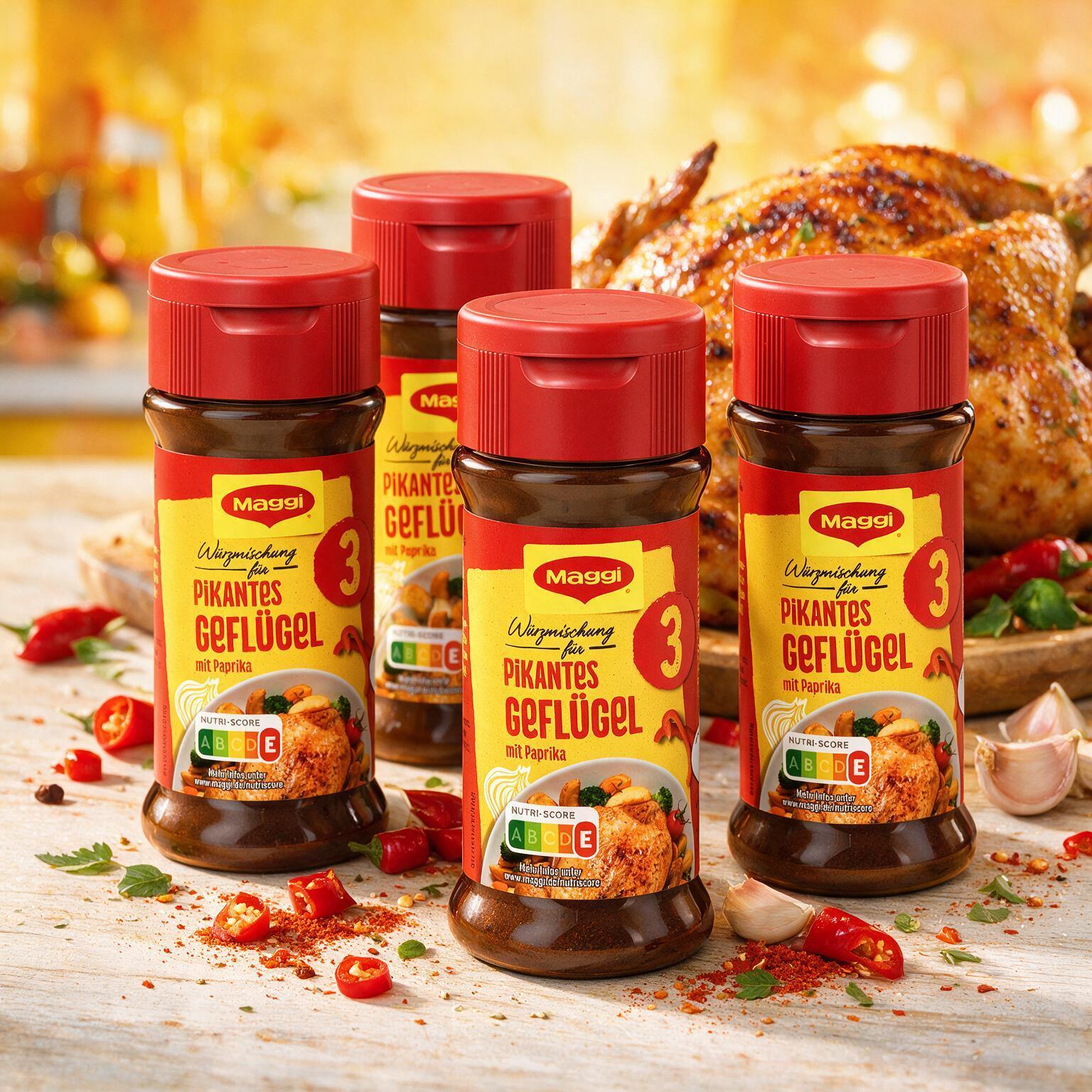Image of 4-pack Maggi Seasoning Mix No. 3 Spicy Poultry (4 X 65g Glass)