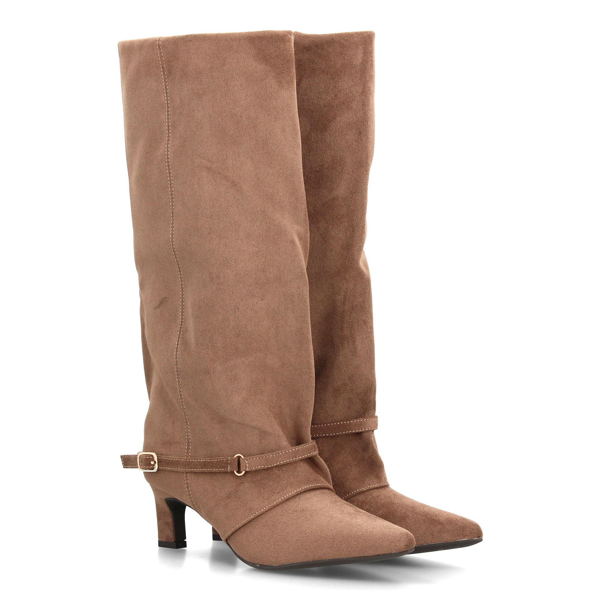 Image of Elegant High Boot With Smooth Print, Adjustable Decoration. Comfortable Stiletto Heel. Straight Shaft With Lining. Ideal For Women In -winter Season