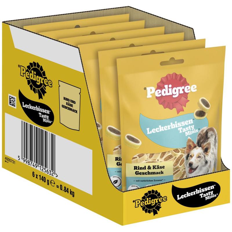 Pedigree® Treats Beef And Cheese Flavor Portion Pouches 6 X 140g