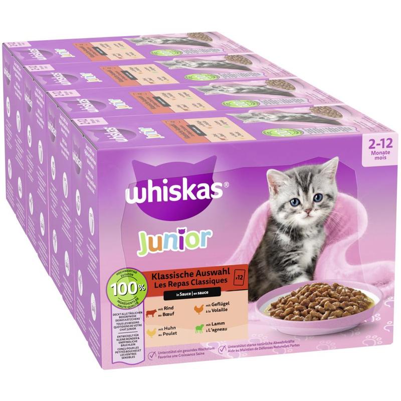 Whiskas® Portion Pouches Multipack Junior Classic In Sauce 4 X 12 X 85g