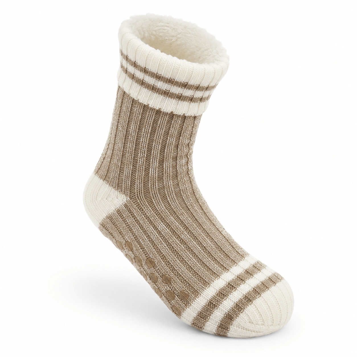 Image of 3 Pairs Of Ladies' House Socks – Warm Winter Socks With Plush Lining & Anti-slip Dots – Socks For Ladies, Slip-resistant, Soft & Comfortable