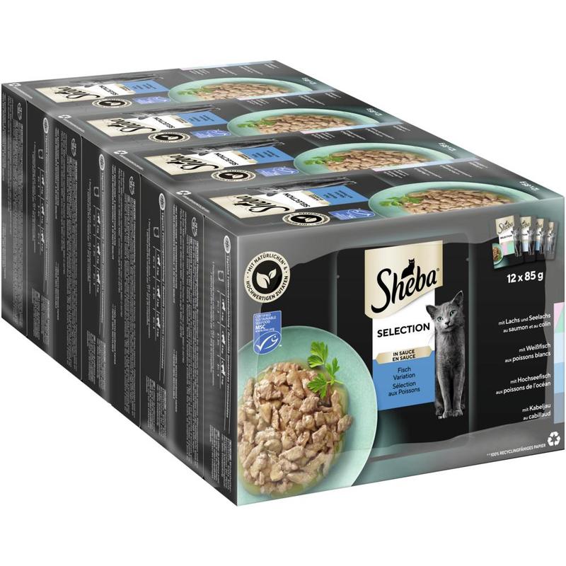 Sheba® Portionsbeutel Multipack In Sauce Fisch 4 X 12 X 85g