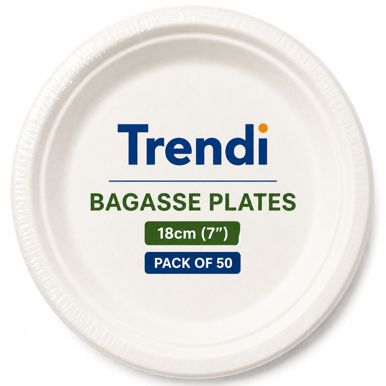 TEMU Pack Of 50 18cm 7 Inch Bagasse Sugarcane Fibre Plates, Heavy Duty Disposable Plates For Parties, Picnics, Events & Catering