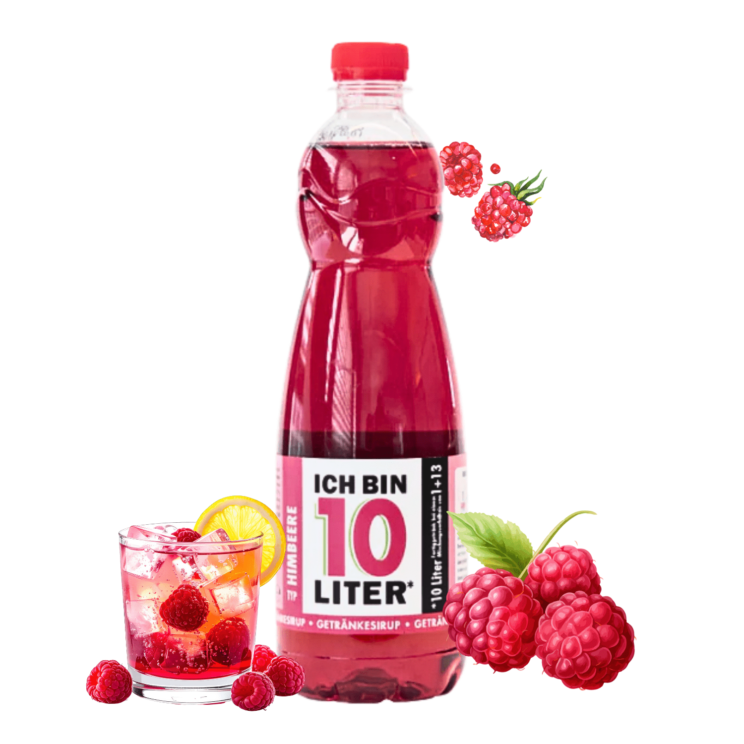 Image of I Am 10 Liter Raspberry Syrup - 6 X 0.7l Raspberry Syrup Beverage Syrup