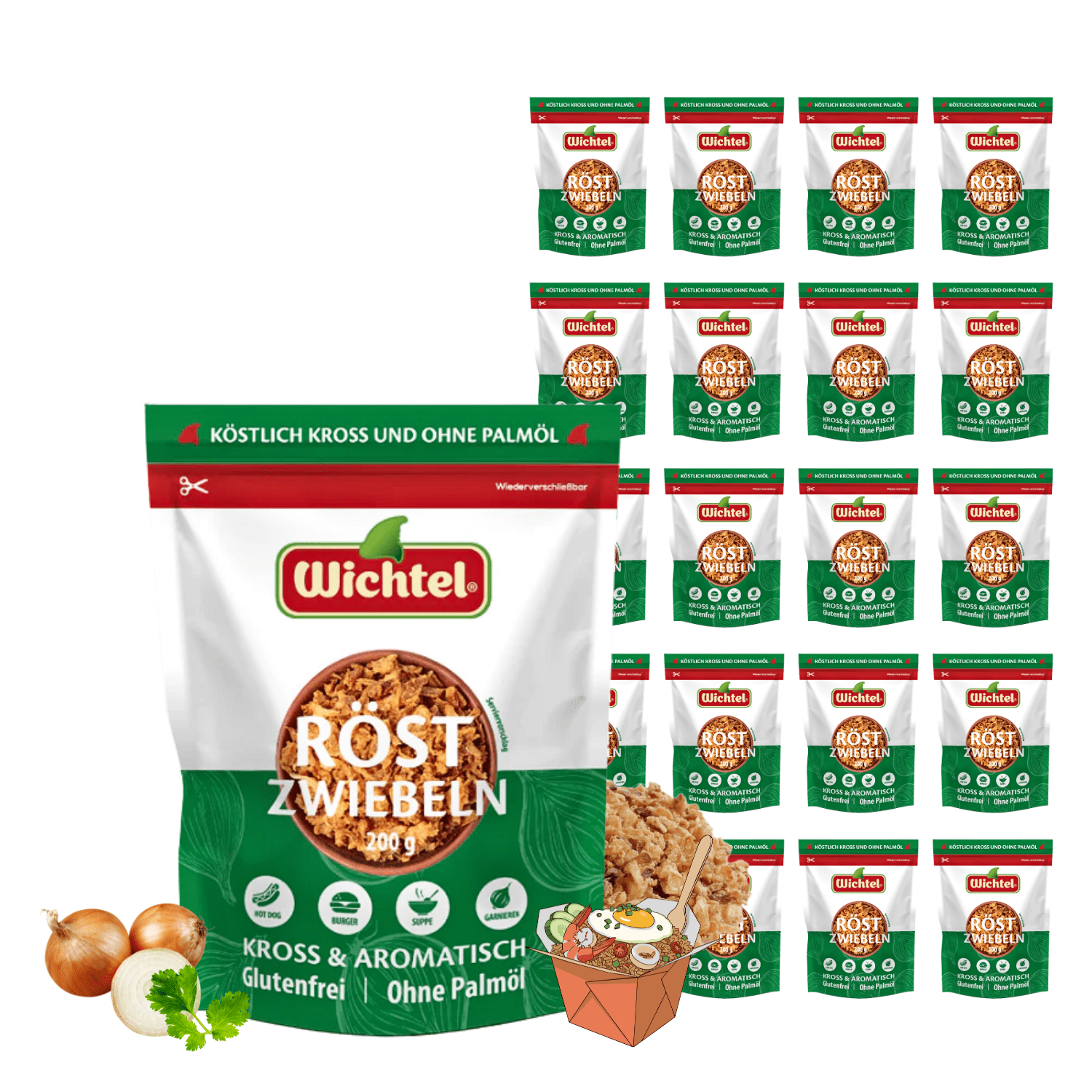 Image of Wichtel Roasted Onions 200g - Crispy & Flavorful, Gluten-free, No Palm Oil, No Artificial Flavor, Halal