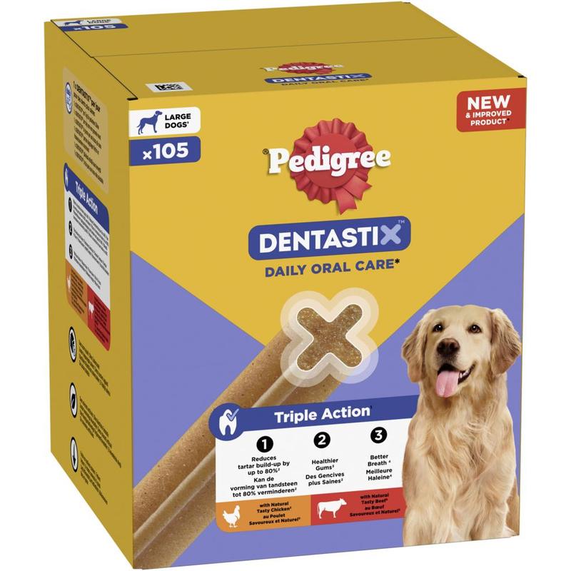 Pedigree® ™ Daily Oral Care Carton Mega Pack For Large Dogs, 105 Count