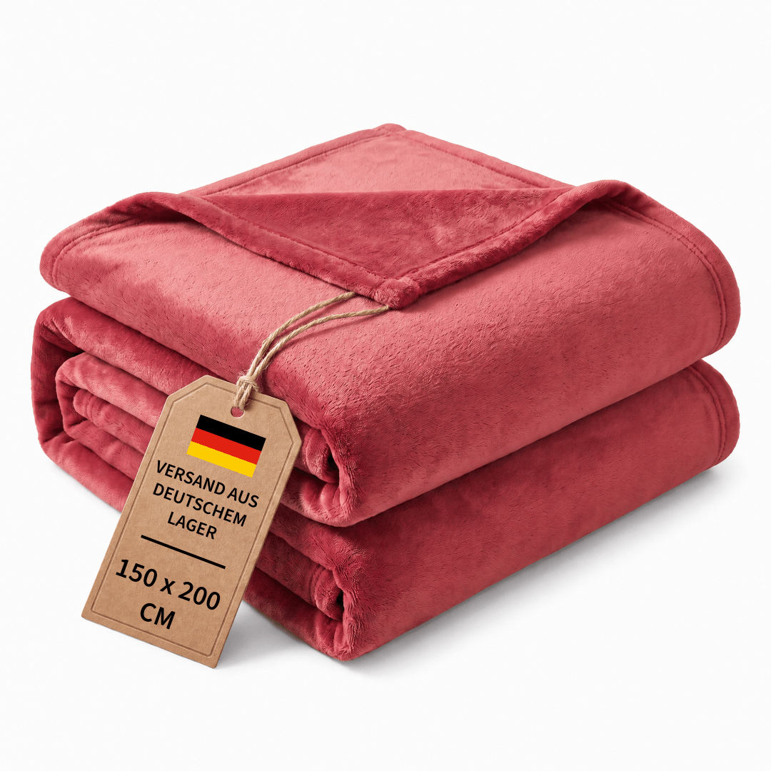 Image of Cozy Coral Fleece Blanket 150x200 Cm – Plush Home Blanket, Soft Fleece Throw For Couch & Bed, 240 G/m², Washable, Sofa Blanket In Colors