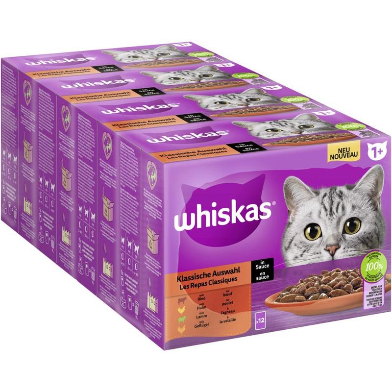 Whiskas® Portion Pouches Multipack 1+ Classic In Sauce 4 X 12 X 85g