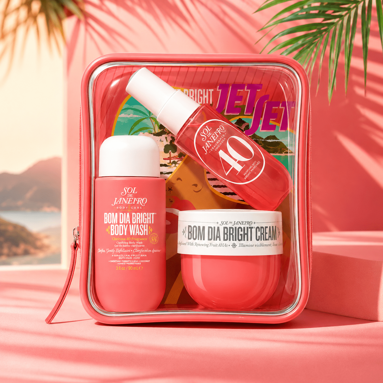 TEMU Sol de Bom Dia Bright™ Jet Set – Coffret Corps 3 Miniatures, Soin Éclat & Parfum 40