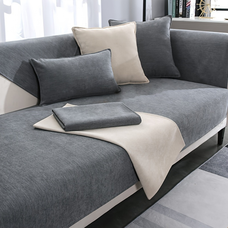 Image of ® Sofa Cover, Soft L-shaped Sofa Slipcover, Sofa Throw For 1/2/3/4 Seaters, Non-slip & Scratch-resistant Couch Cover, Modern Sofa Blanket, Stretch Sofa Cover, Sofa Protector For Dogs, Cats, Pets