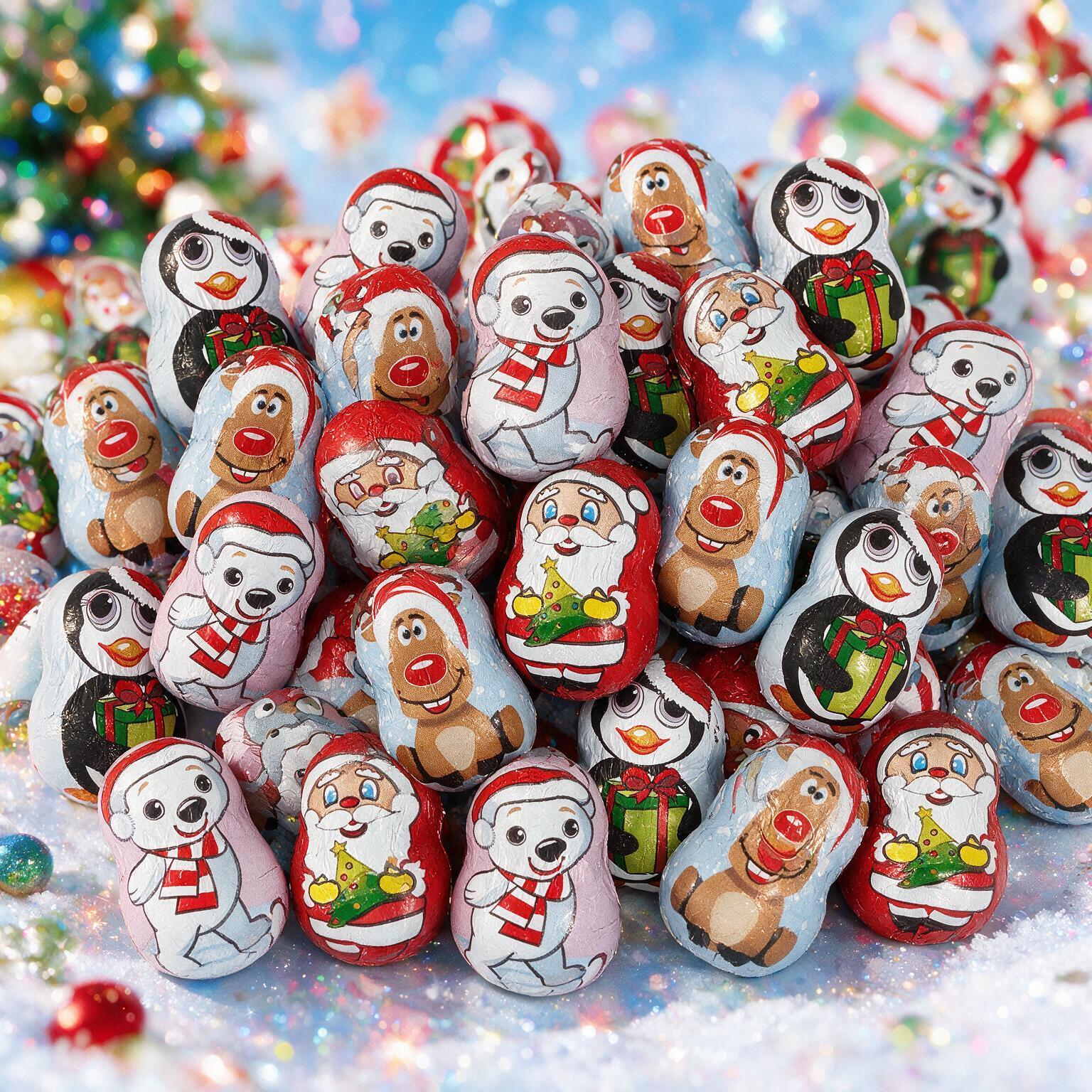 Image of 40pcs Mix Pack - Christmas Figures - Milk Chocolate With Milk Cream Filling 400g