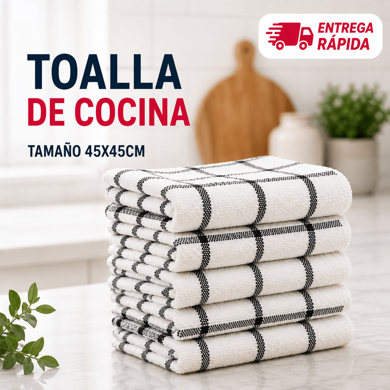 TEMU Paños de Cocina de Algodón Ultra Absorbentes y de Secado Rápido – Bayetas Suaves, Resistentes y Multiusos para Secar Platos, Limpiar Superficies