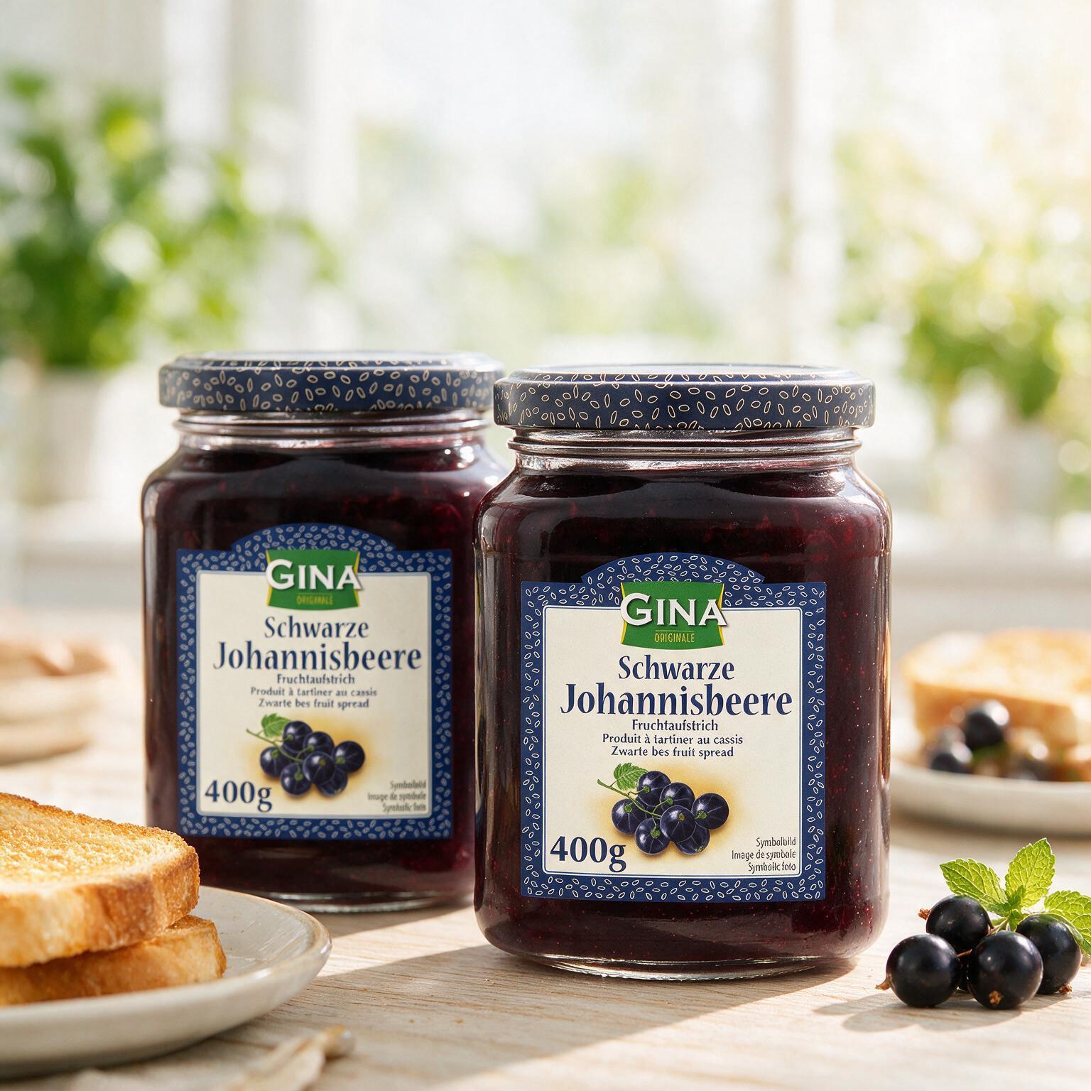 Image of 2-pack - Gina Blackcurrant Fruit Spread 2x400g