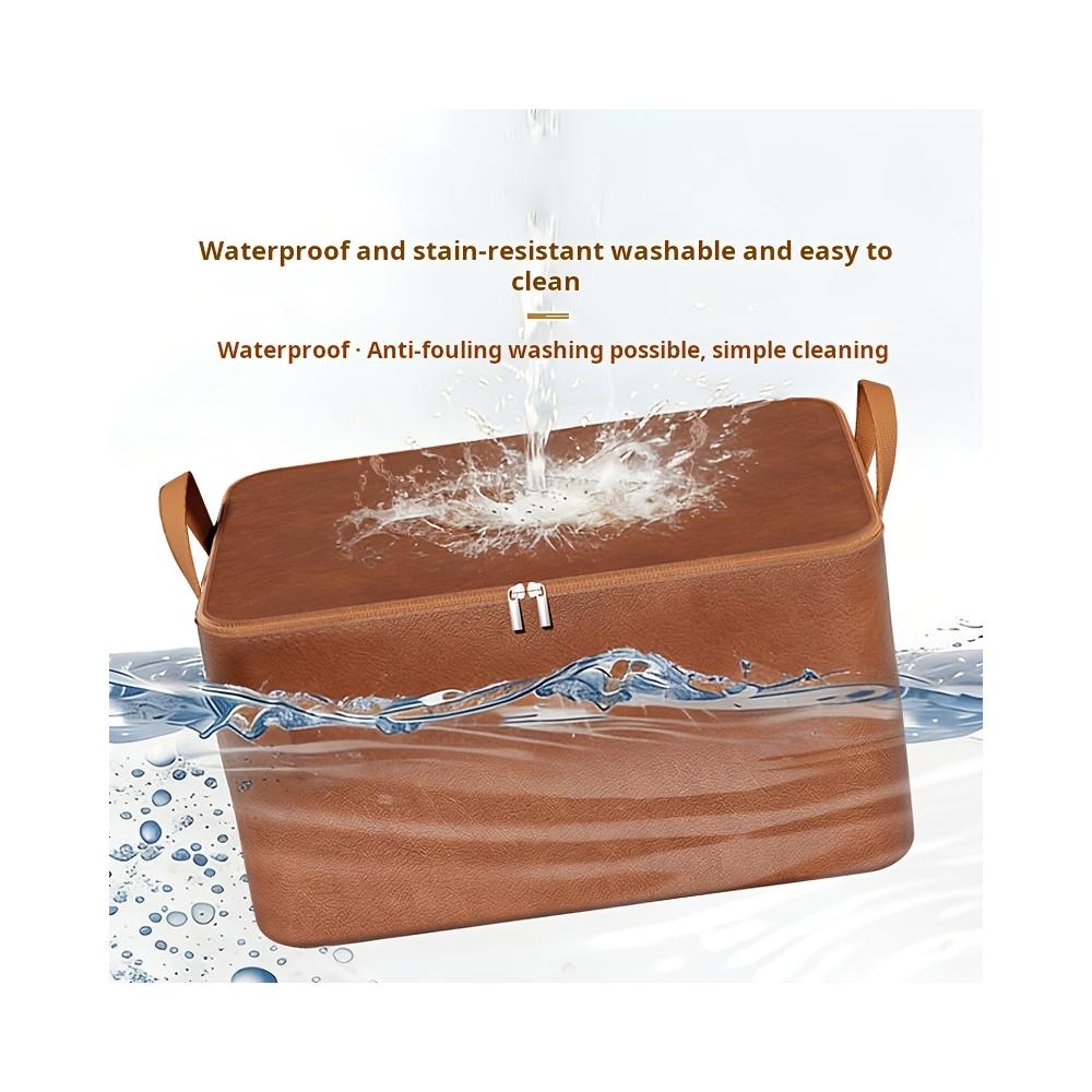Oil-Waxed Leather Storage Bag, Waterproof Organizer