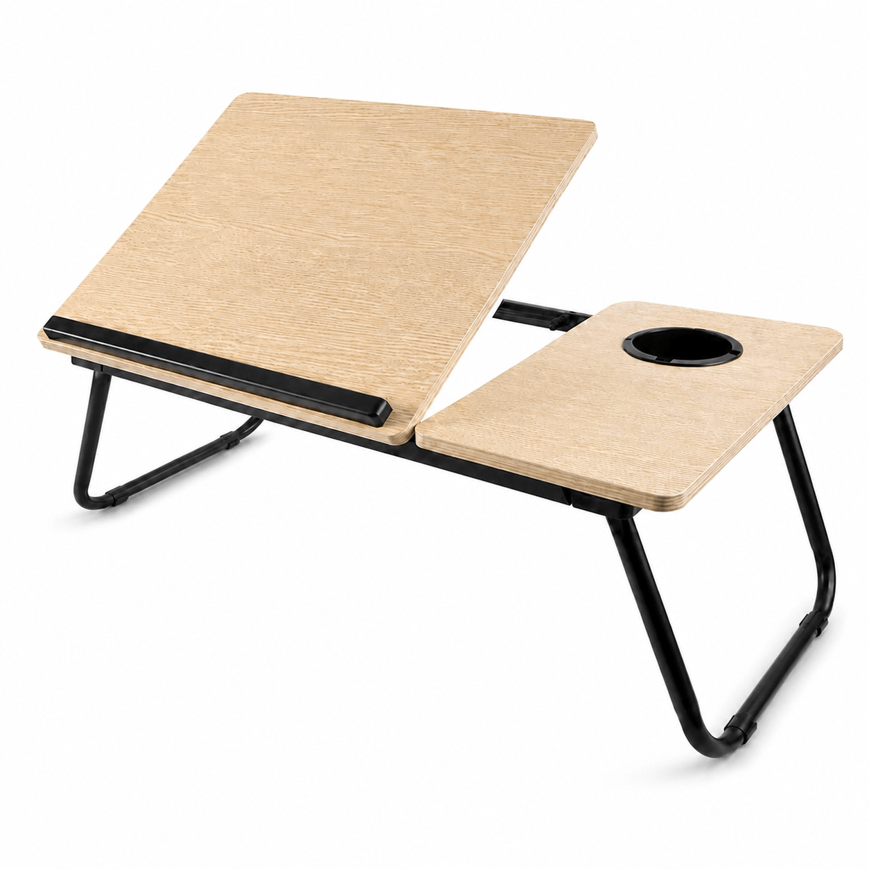 TEMU Mesa Plegable para Cama Reclinable | Bandeja Ajustable para Portátil, Tablet y Vaso | Patas Plegables