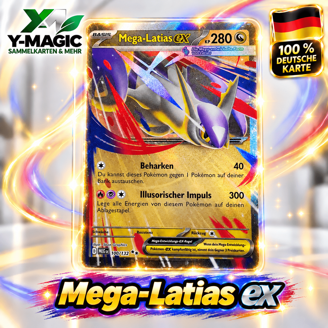 Image of Mega Ex 100/132 – From Mega Evolution - German Single Card