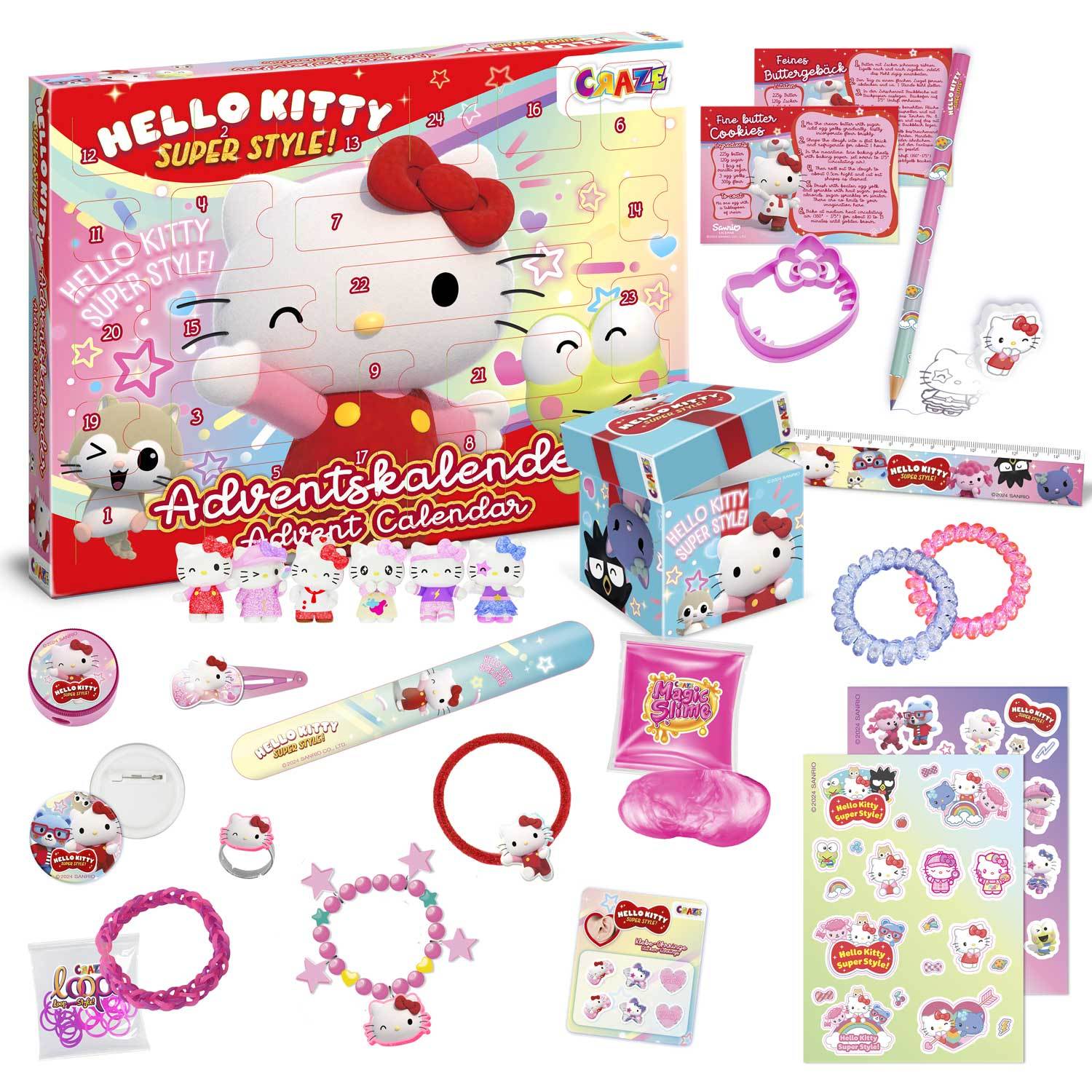 Image of Hello Kitty Advent Calendar For Kids – 24 Surprises With Toys And Accessories For Playing And Collecting
