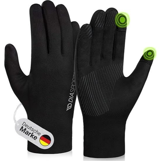 Image of Men's & Women's Gloves | Touchscreen Running Gloves | Anti-slip Cycling Gloves | Outdoor Winter Gloves | Black Sports Gloves | Thin Winter Thermal Soccer Gloves