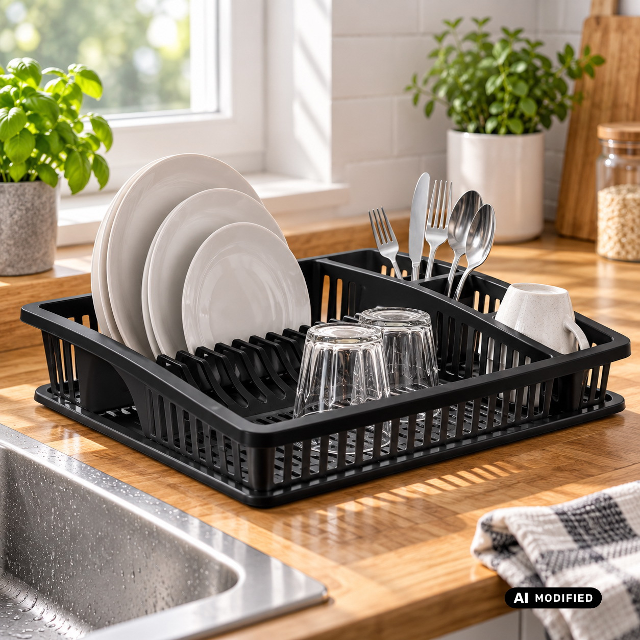 Image of Drainer Rack Dish Drying Rack 46 X 37 Cm Dish Basket Dish Drainer Dish Rack Dish Stand Dish Drainer Tray Dish Basket Dish Stand Dish Colander Dish Shelf Dish Dryer