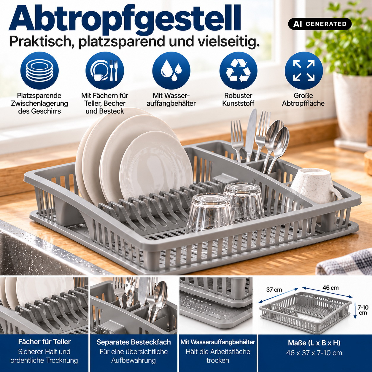Image of Drip Grid Dish Rack 46 X 37 Cm Dish Basket Drip Stand Dish Stand Drip Tray Drip Basket Dish Stand Dish Dryer