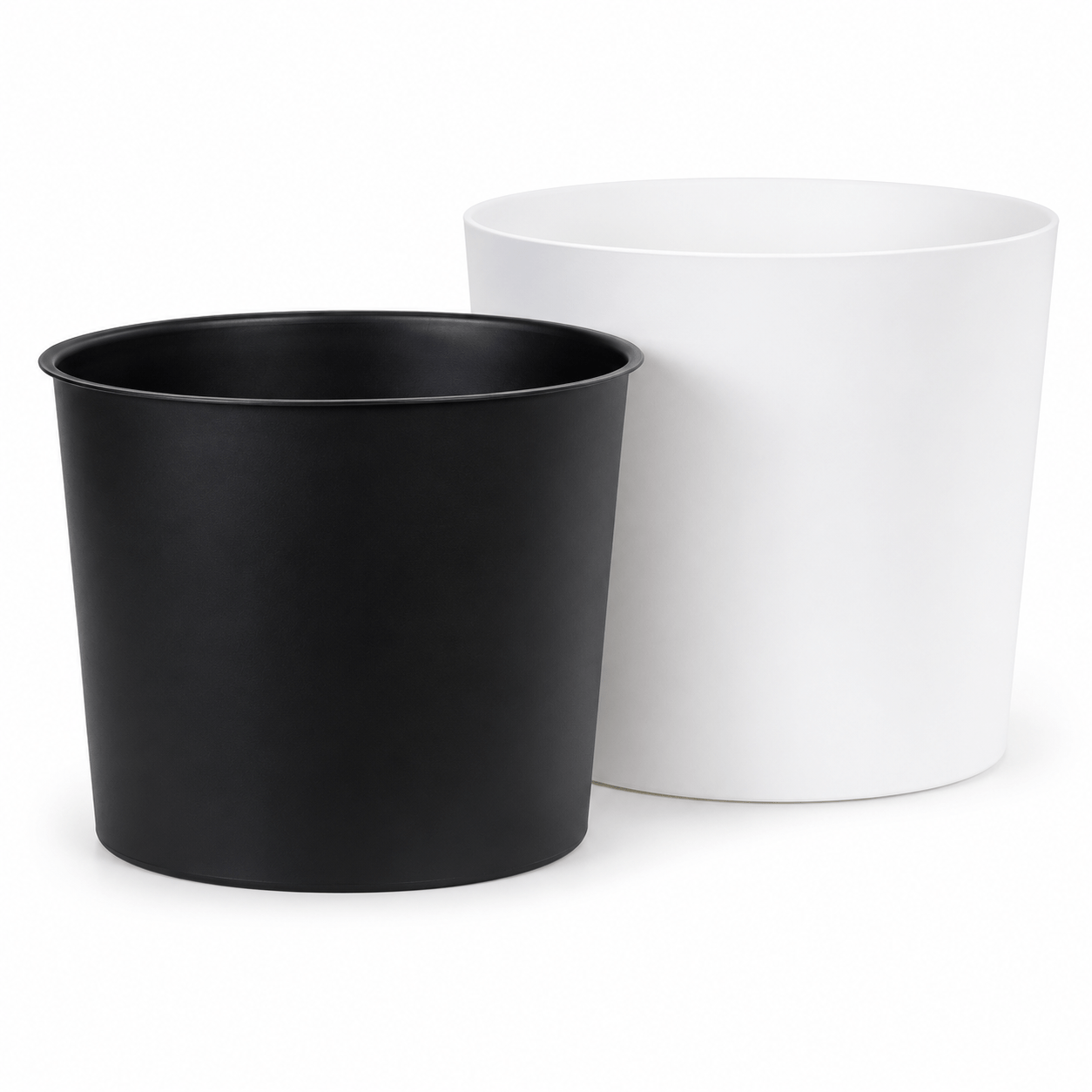 Image of Flower Pot With Insert - 2 Sizes (ø 25/30 Cm) And 2 Colors () From - Plastic Overpot, Modern & Weatherproof, For Indoor & Outdoor Use.