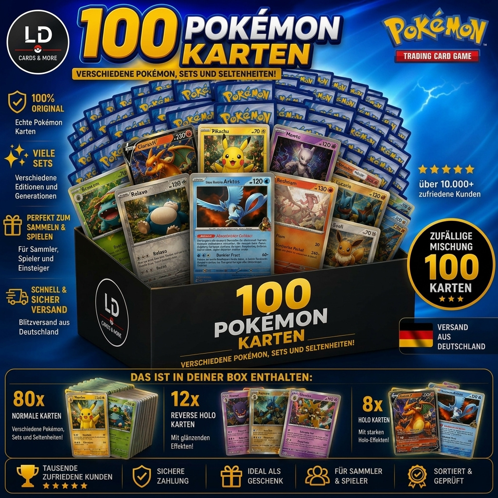 Image of 100 Cards Including 20 / Reverse Cards In German And Original