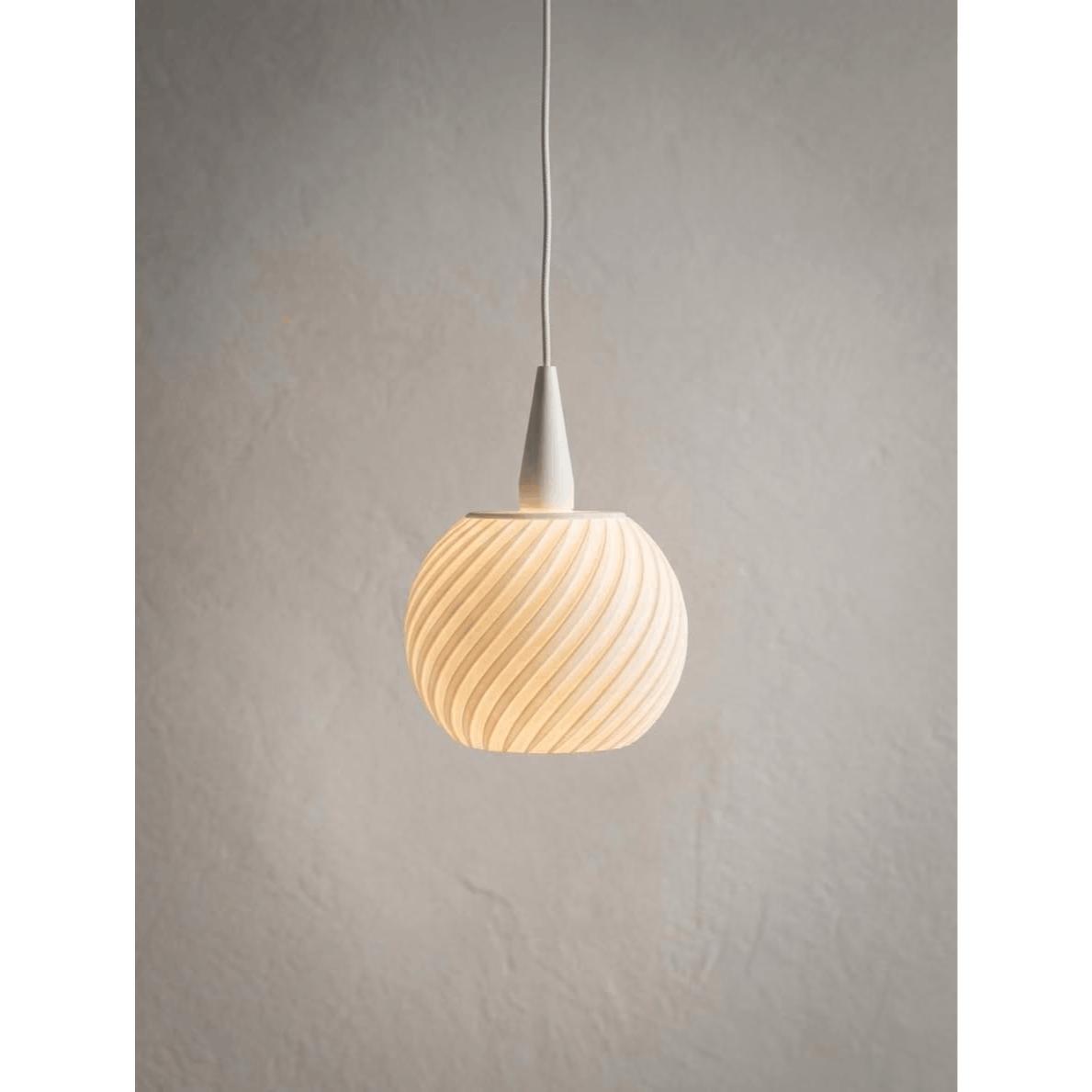 Image of Whirligig Lamp Shade White - For A1 & A1e Christmas Star Made Of Pla Suitable For Advent Star & Star, Spiral-shaped Ball Including Cover For Hanging.