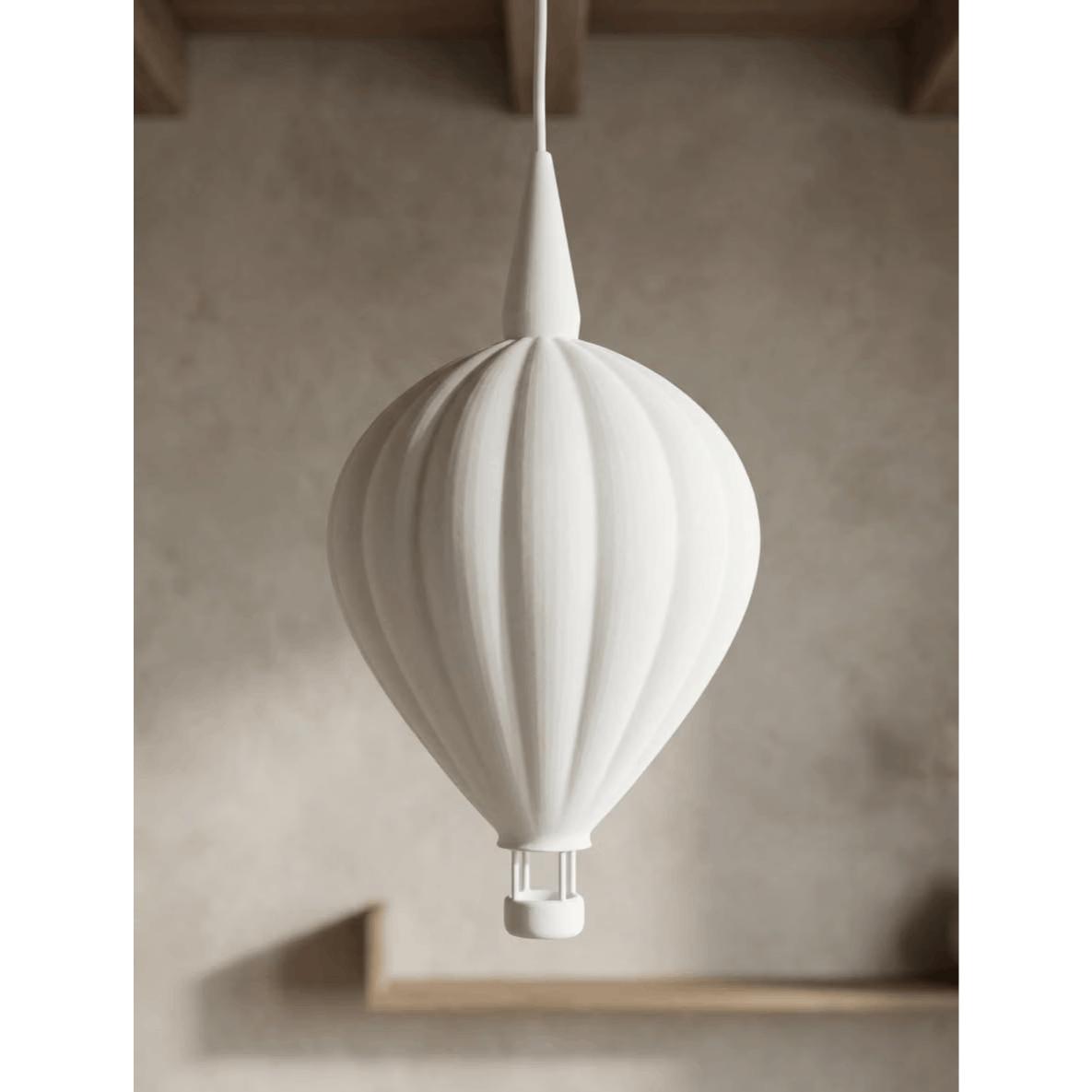 Image of Design Lamp Shade Hot Air Balloon (12cm) - 3d Print White - Suitable For E10 & A1 Star Bases - Cozy Decor For Children's Room & Living Area, . Cover