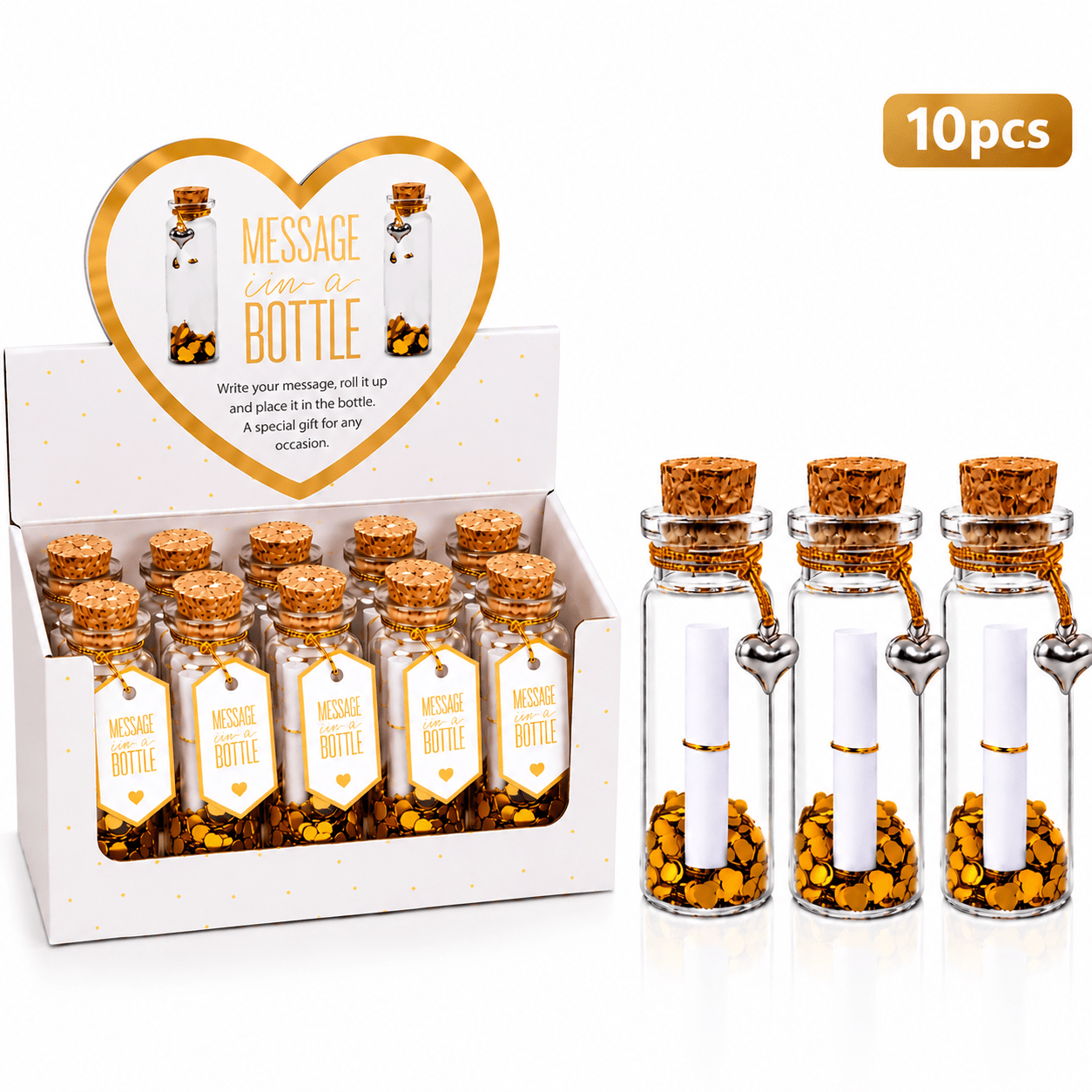 TEMU 24 Bottles Gold Message In A Bottle Gift, Decorative Glass Keepsake With Message, Small Gift For Birthdays, Anniversaries, Weddings & Special
