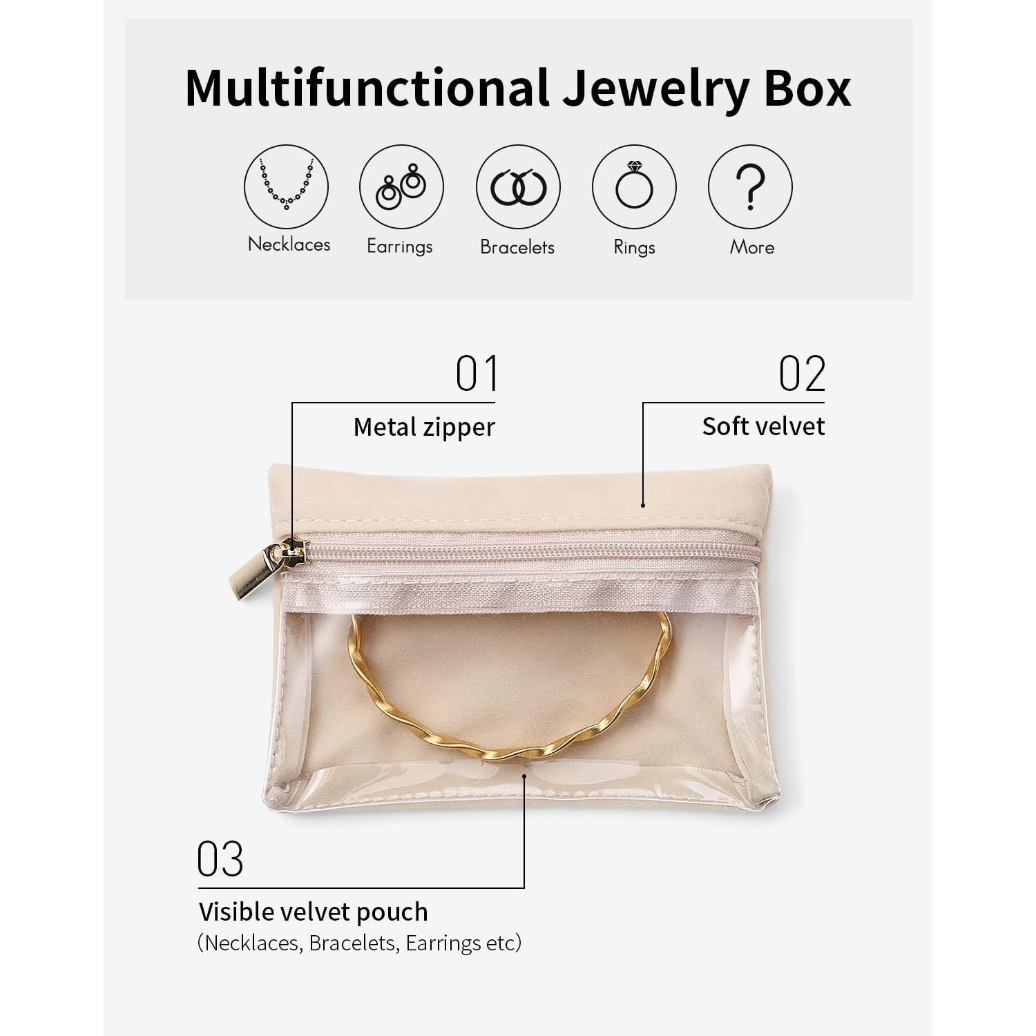 20-Piece Portable Velvet Jewelry Pouch Set for Travel