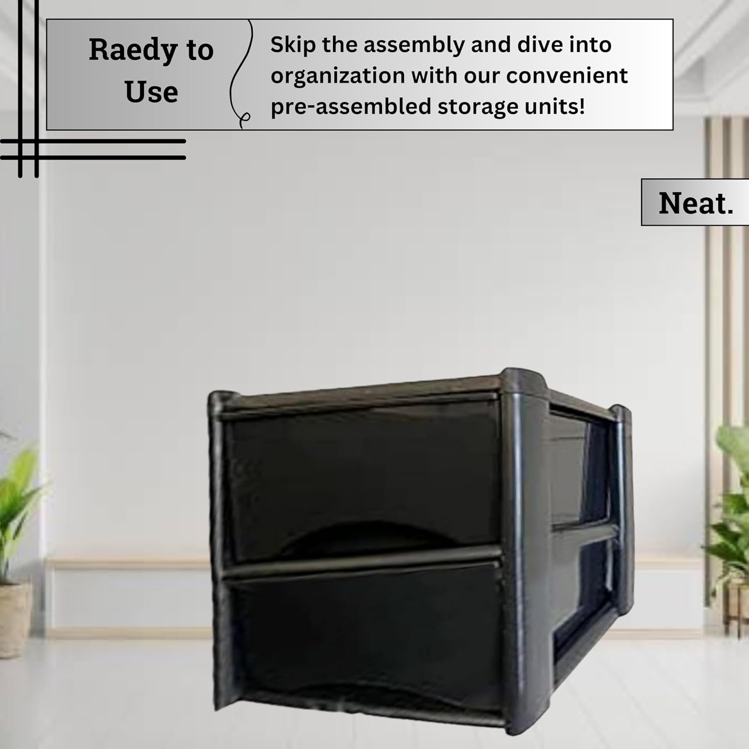TEMU Neat. Plastic Storage Drawers Unit With Drawers | Compact , Durable Plastic | Ideal For Organising Office Crafts And Household Items | In 2, 3,