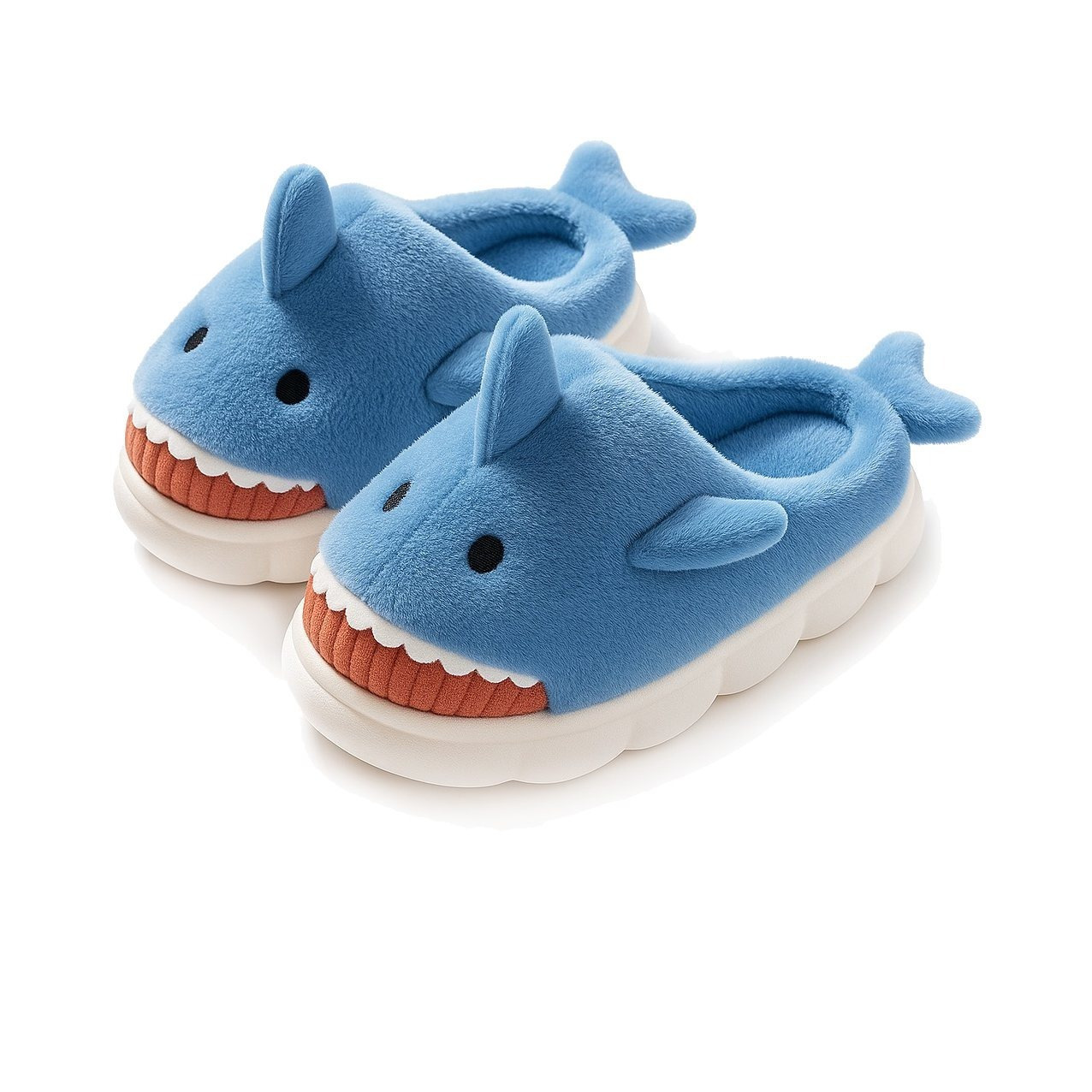 Image of Fluffy Plush House Shoes Shark Creatures Funny Gift Christmas Autumn Winter Cozy House Shoes Shoes Slippers