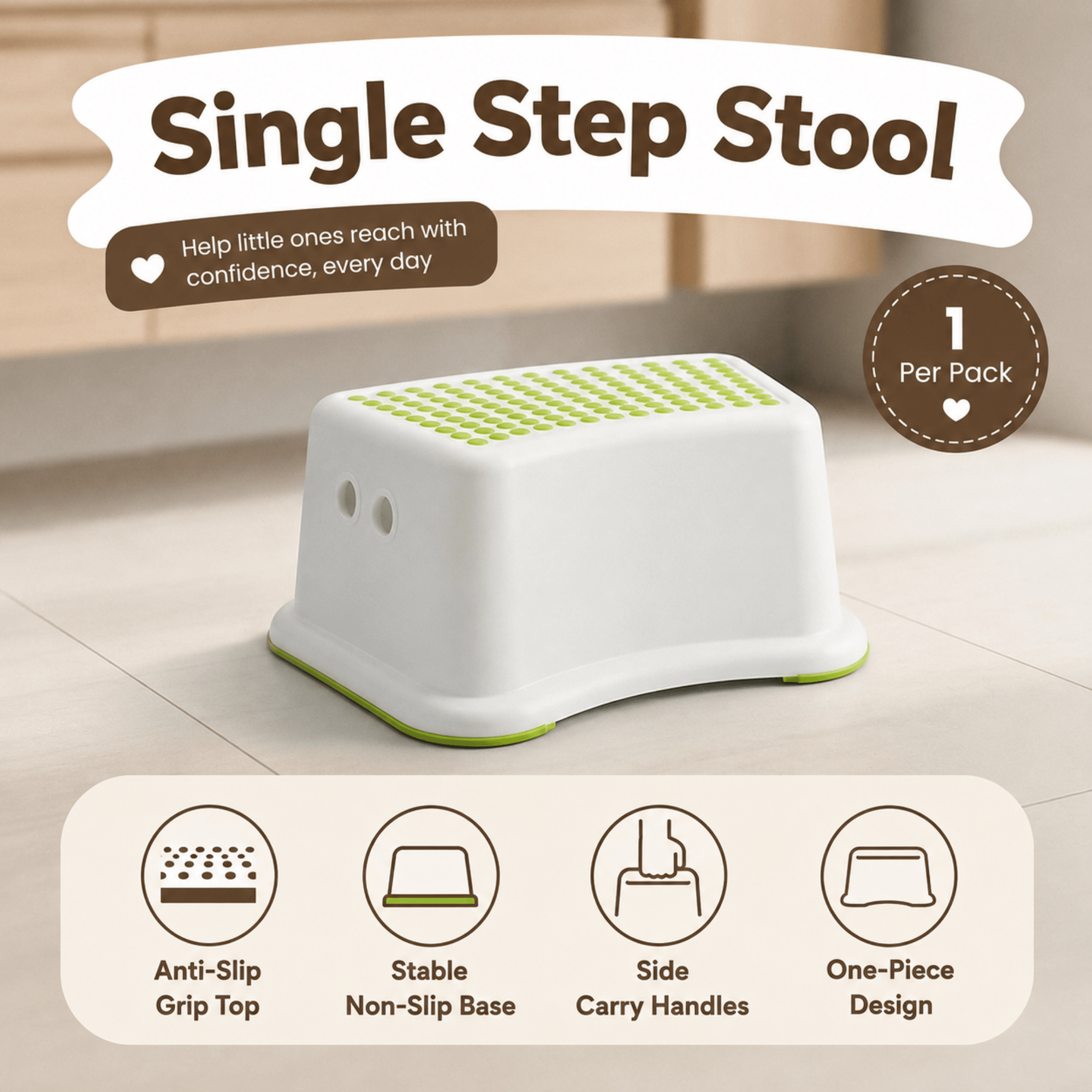 Step Stool – Non-slip Bathroom Booster For Potty Training & Stool For Kids, Booster Step, Toddler Potty Training