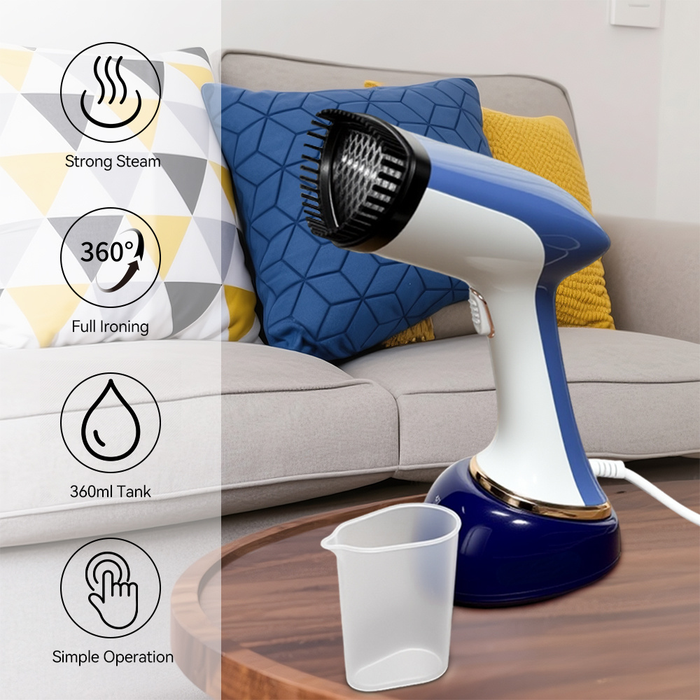 TEMU Portable Travel Steam Iron, Handheld Garment Wrinkle Remover & Steam Cleaner, 30s -up, 360ml Water Tank For 25 Continuous Powerful Steam, 360°