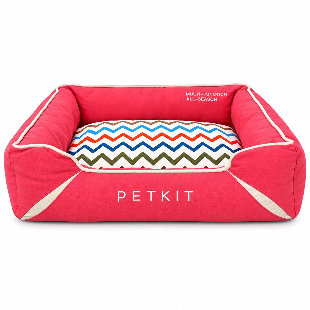 TEMU Cama Cómoda para Perros Pequeños, Medianos y Gatos (65x45 cm) | Sofá Rectangular Cuatro | Lavable a Máquina, Base Antideslizante y Diseño de