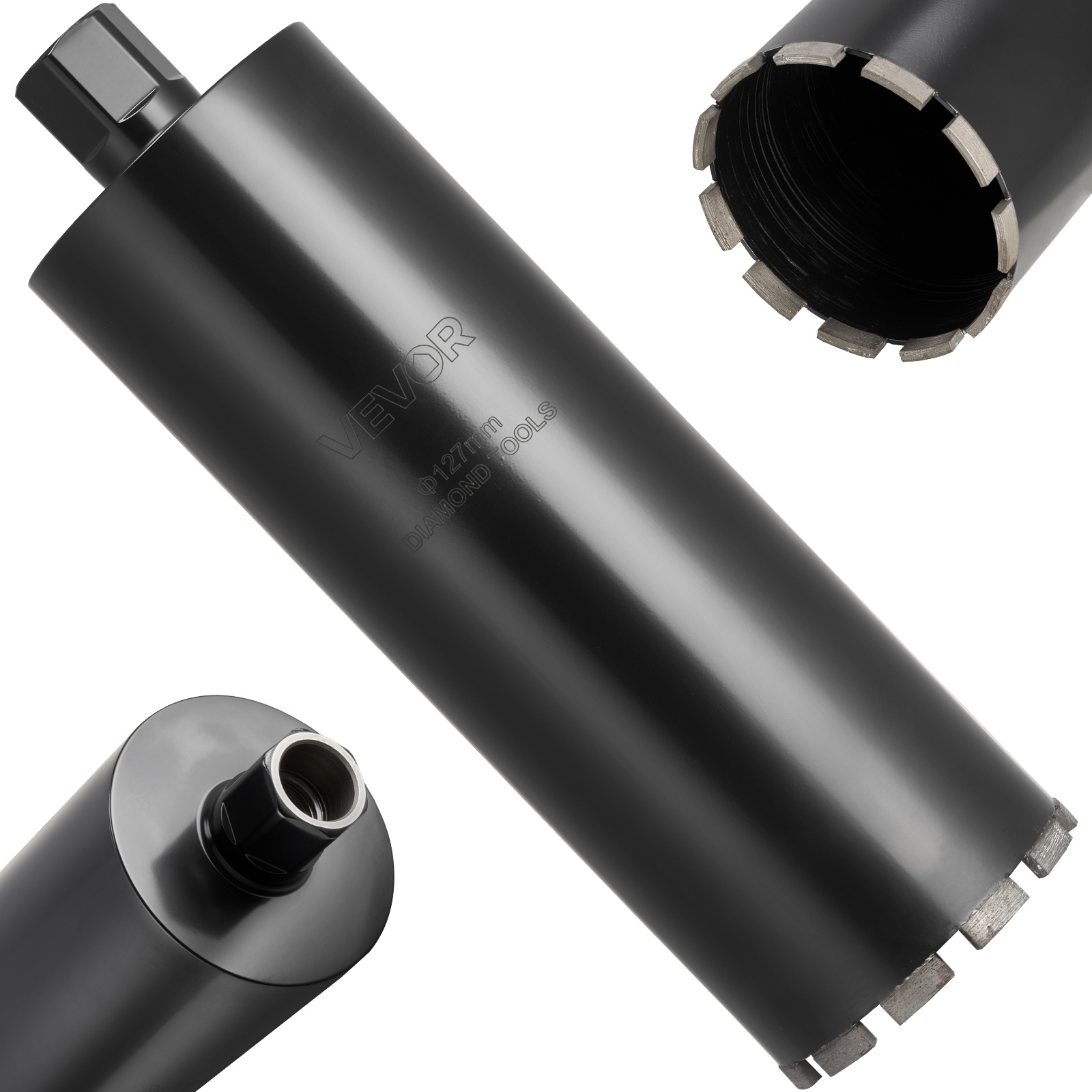 Image of Core Drill Bit, 5 Inch Diameter, 14 Inch Drilling Depth, 1-1/4 In-7 Internal Thread, High-precision Welding Technology, Wet Diamond Core Bit For Reinforced Concrete, , And Masonry