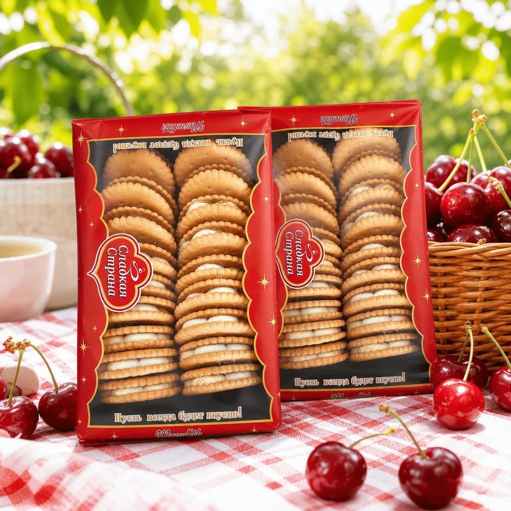 Image of 2-pack Bambino - Double With Fillings In Cream Flavor And Cherry Flavor 2x 350g - Christmas Sweets - Christmas Chocolate - Christmas Gifts - Christmas Snacks