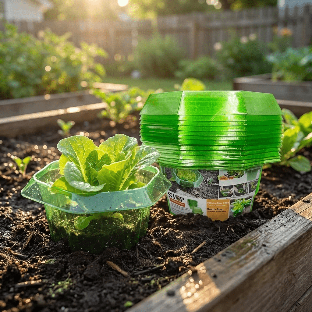 Image of 12‑pack Snail & Slug Collars, Reusable Plant Protection Barrier For Lettuce, Cabbage, Vegetable Garden Beds, Garden Pest Control Supplies