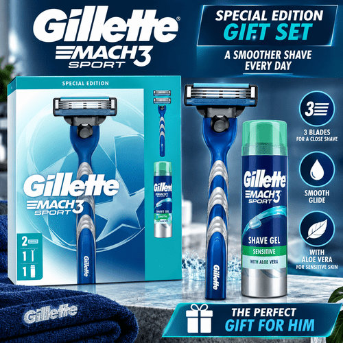edition mens gift set razor 2 shave gel