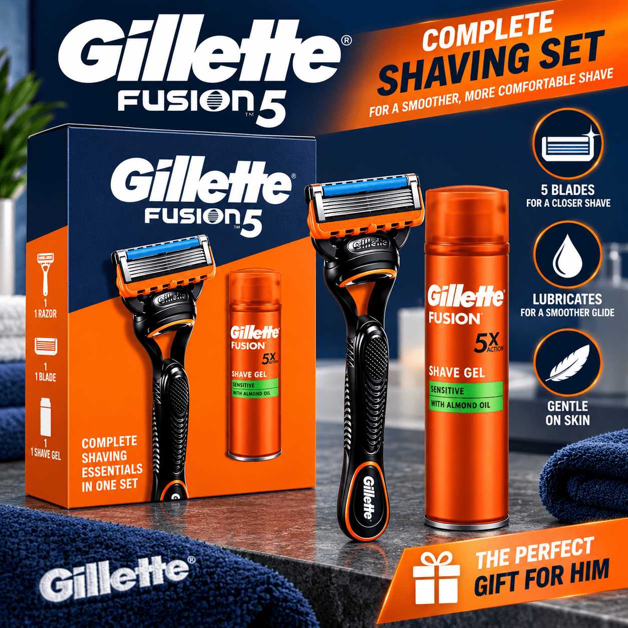     mens shaving gift set   sensitive shave gel