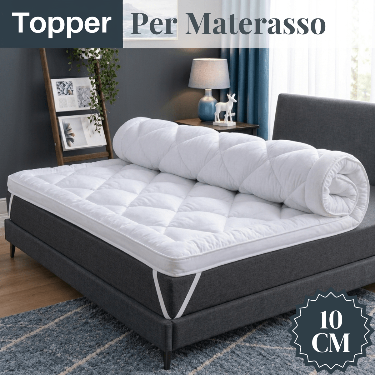TEMU Thick Quality Mattress Topper 10cm – Ultra Soft, Breathable And Comfortable, Luxury Filling In Middle Eastern Style, Hotel Quality, Machine